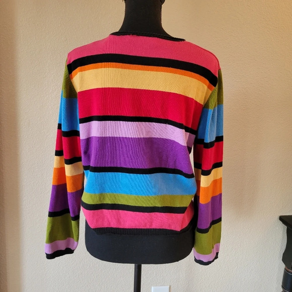 VTG MARISA CHRISTINA Colorful Dtipped Button Down Cardigan Size Large - Picture 3 of 8